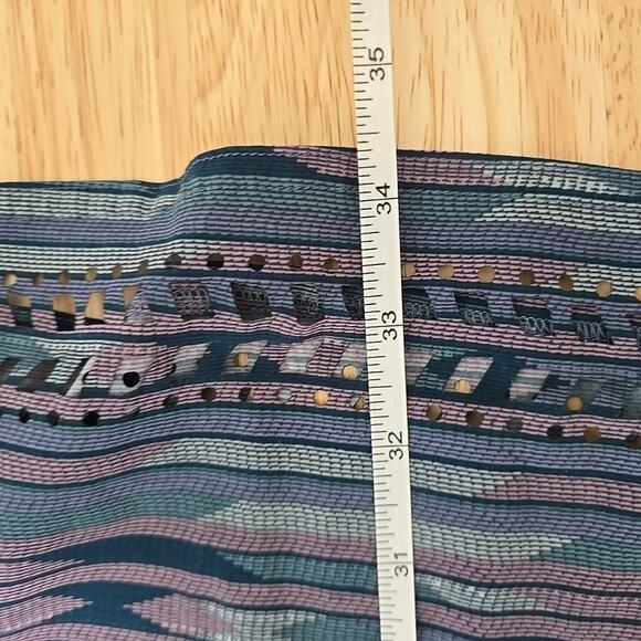 Toad‎ & Co Sunkissed Cut Out Mini Dress Size XS Blue Aztec Stretch UPF Outdoor - Picture 6 of 10